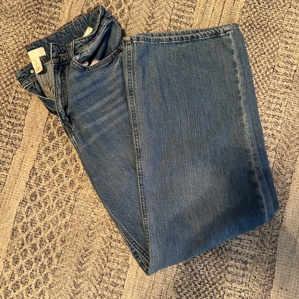 H&M wide leg high rise jeans